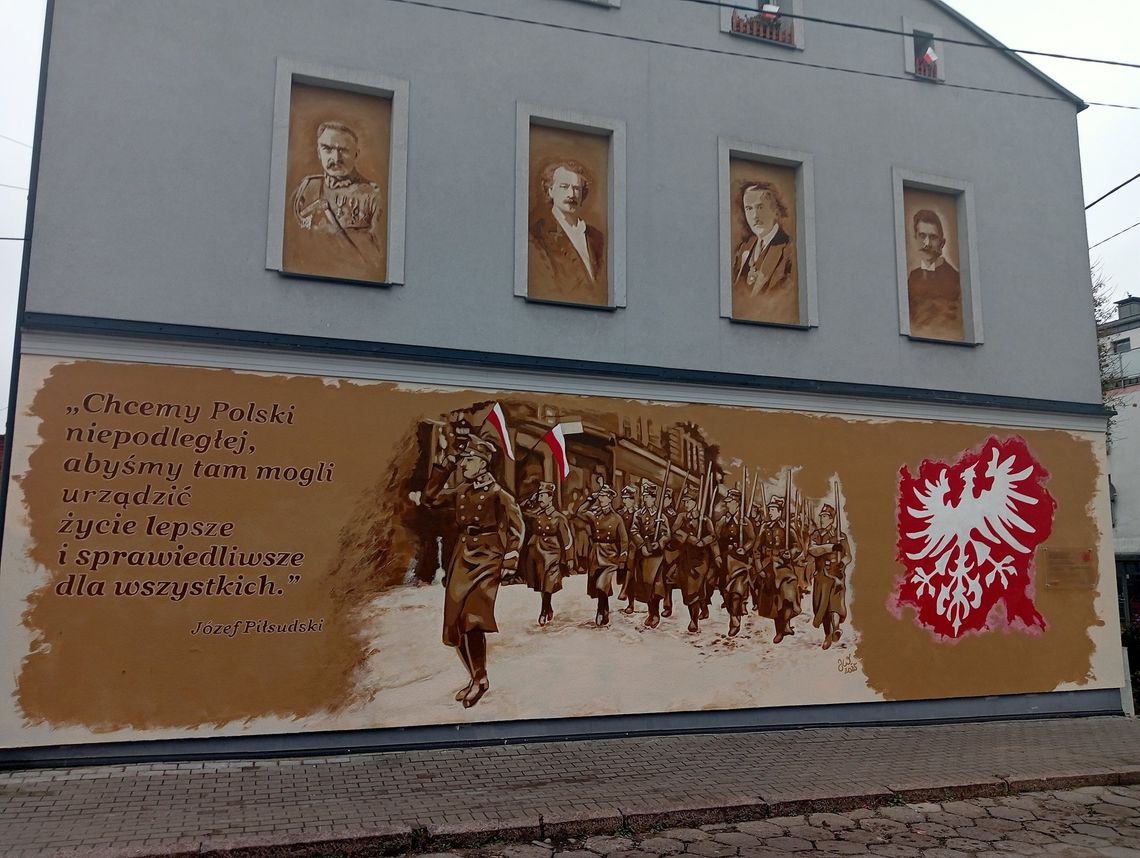 Marszałek Piłsudski i ojcowie niepodległości na muralu w Tczewie