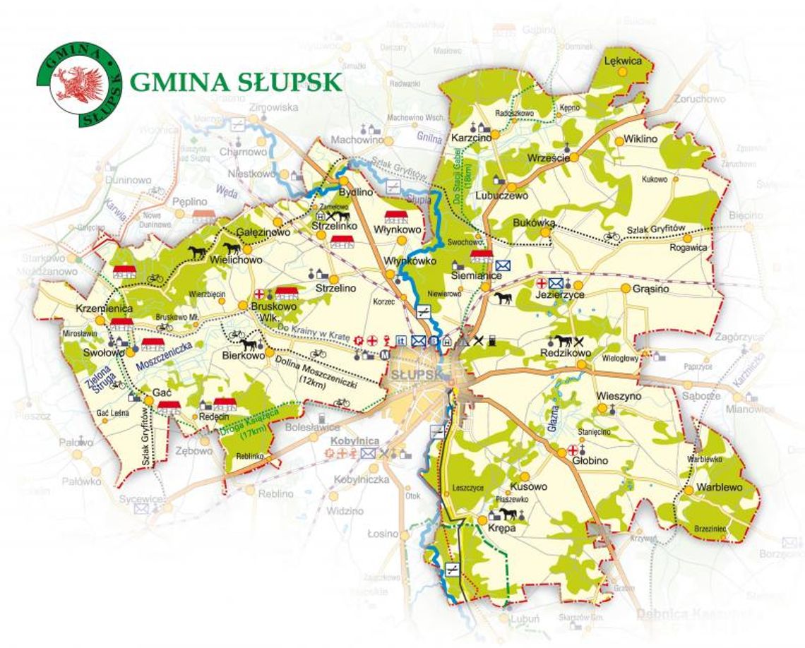 mapa gminy Słupsk
