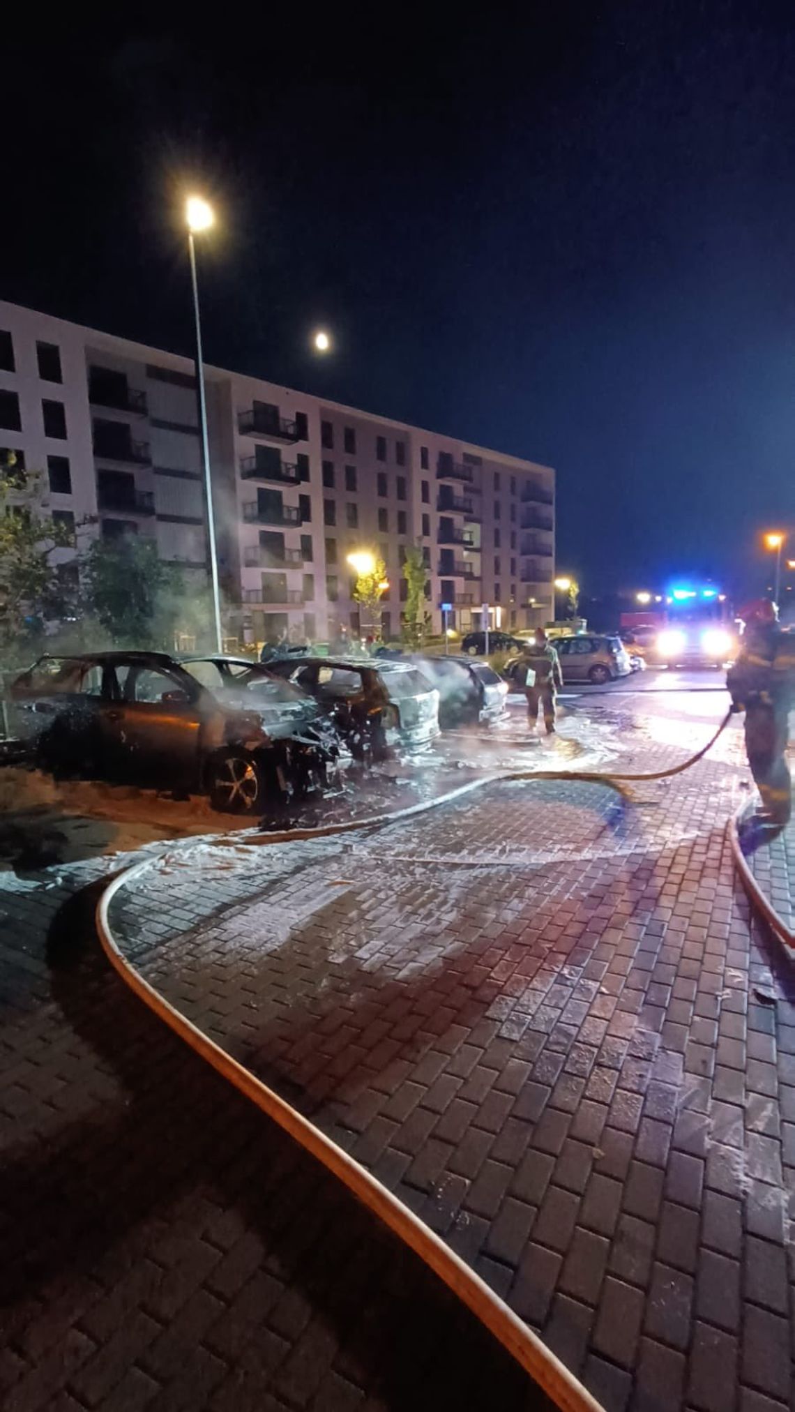Pożar samochodów w Gdańsku Chełmie