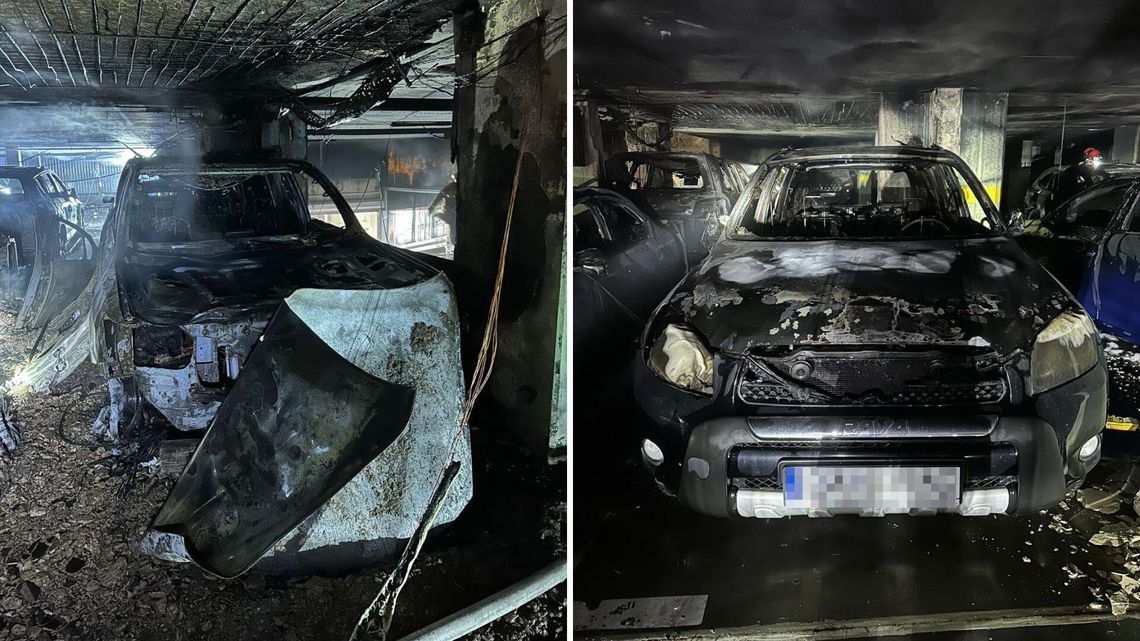 Nocny pożar w hali garażowej w Gdyni! Spłonęło 8 aut na parkingu Centrum Witawa Nocny pożar w hali garażowej w Gdyni! Spłonęło 8 samochodów