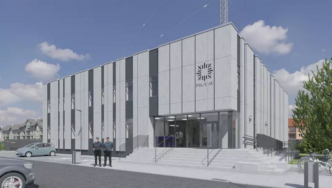 Nowoczesny komisariat policji w Gdańsku-Osowej powstanie w 2027 roku nowy komisariat w Gdańsku-Osowej, wizualizacja