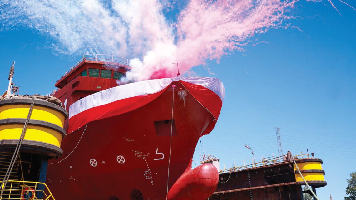 wodowanie okrętu rozpoznawczego Jerzy Różycki