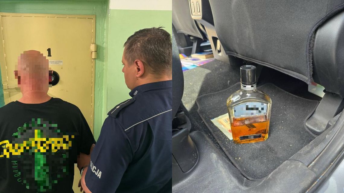 Pijany zniszczył w Słupsku kilka samochodów. W aucie otwarta butelka whiskey