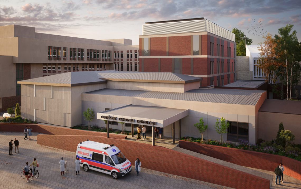 Pół miliarda złotych z KPO na onkologię i geriatrię na Pomorzu Gdyńskie Centrum Onkologii, wizualizacja
