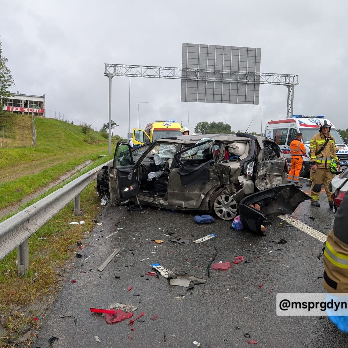 wypadek na Trasie Kaszubskiej w Gdyni
