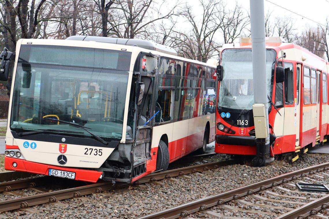 zderzenie autobusu i tramwaju, Gdańsk