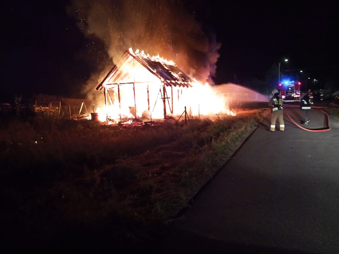 pożar domku letniskowego w Dybowie