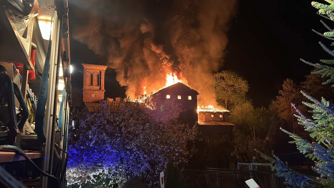 pożar pałacu w Kończewie