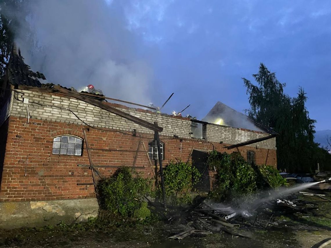 pożar budynku gospodarczego w Sypanicy