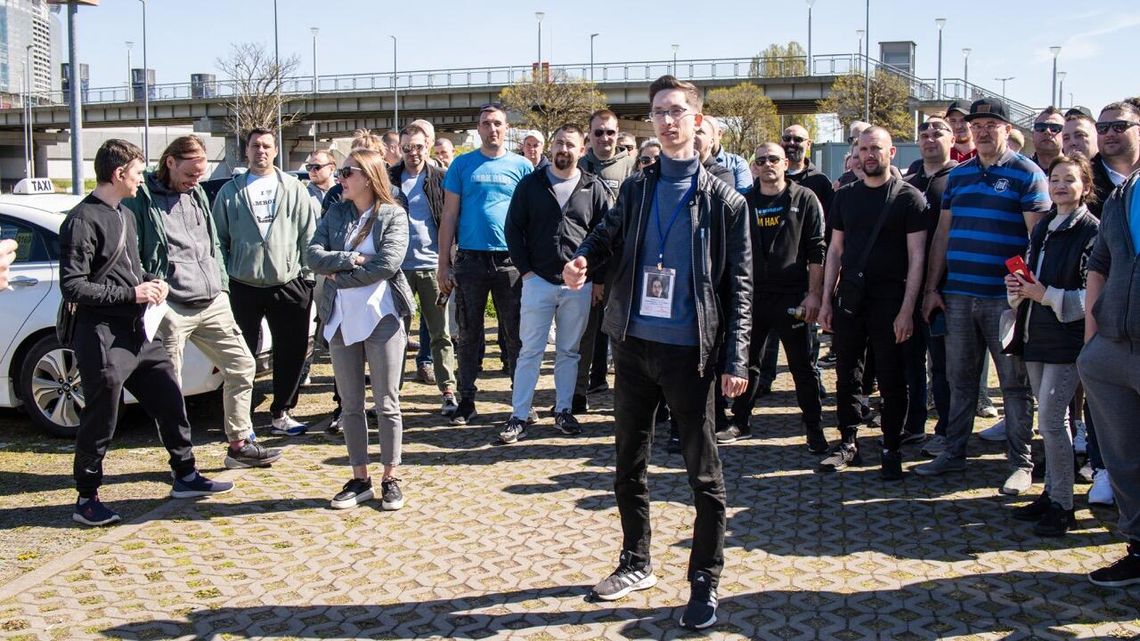protest kierowców Ubera i Bolta, Gdańsk 2025