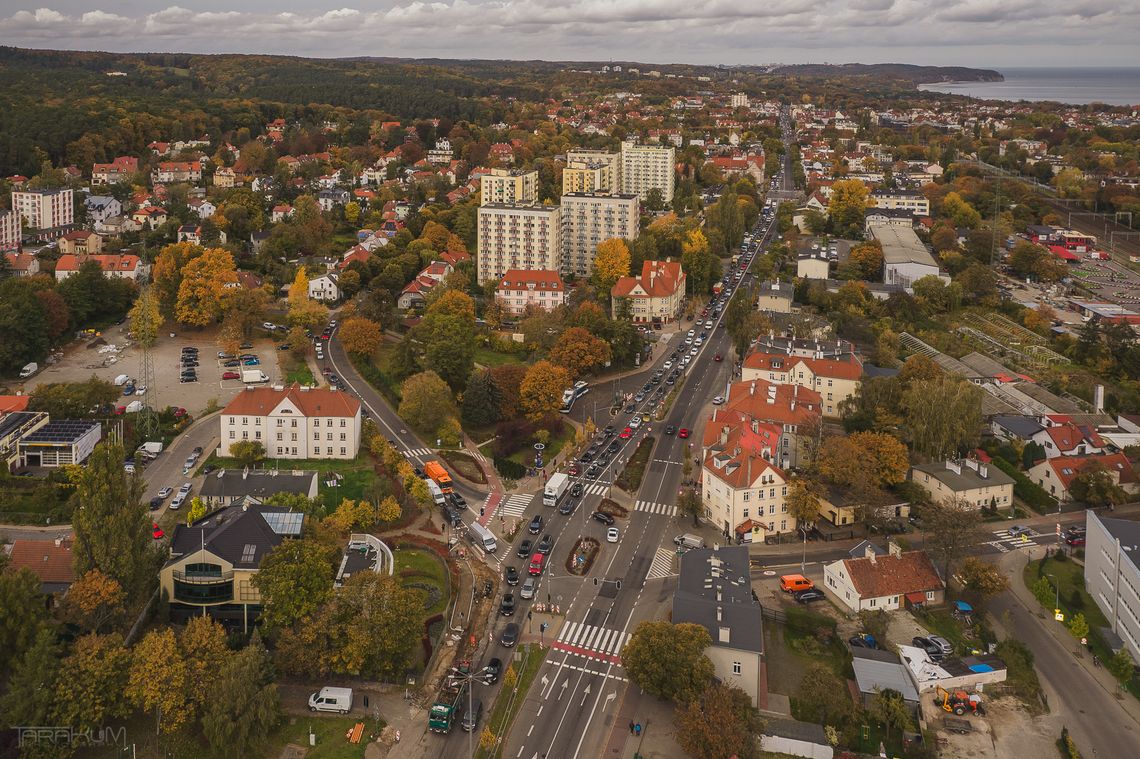 remont al. Niepodległości w Sopocie, korki