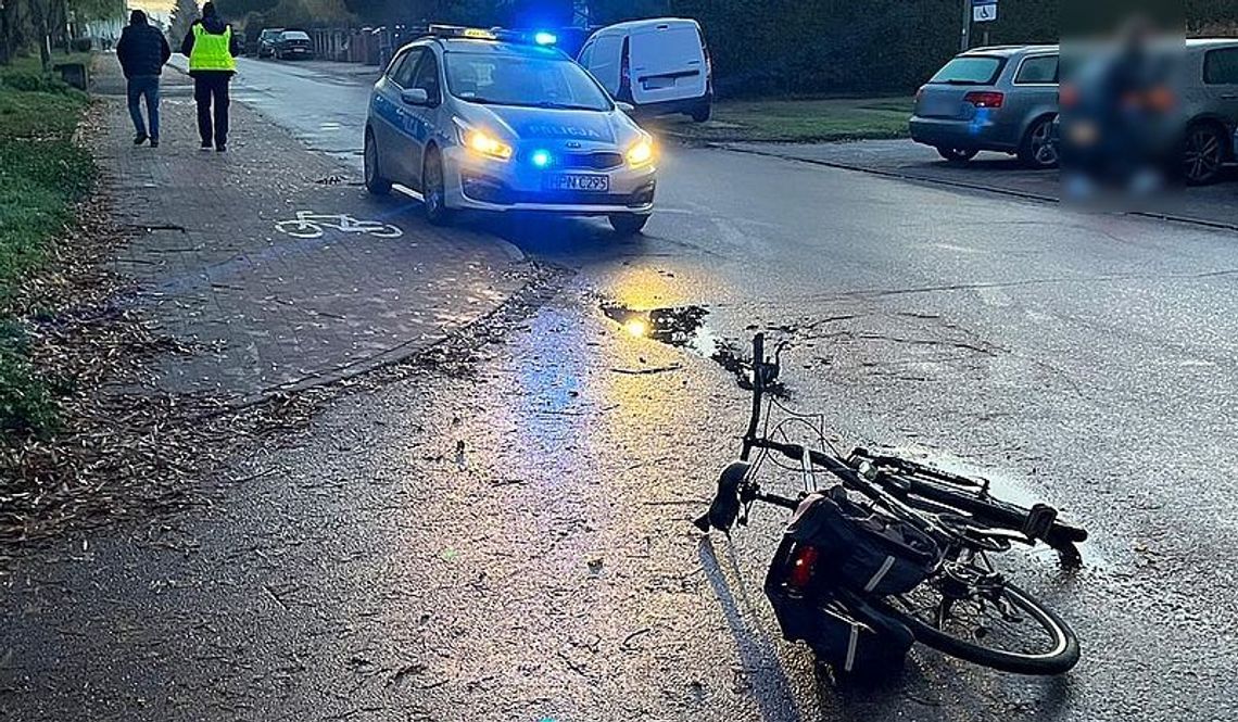 Rowerzysta potrącony na ścieżce rowerowej w Malborku