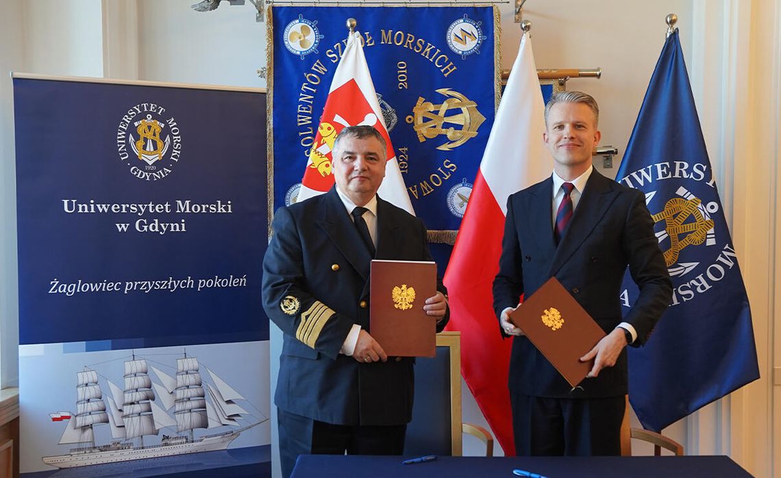 Adam Weintrit, Arkadiusz Marchewka, podpisanie umowy na dofinansowanie budowy nowej jednostki szkoleniowej, Gdynia 2026