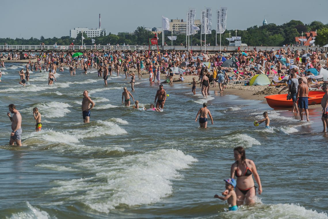 plaża w Sopocie, wakacje 2023