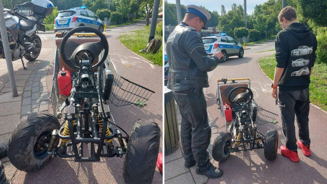 Sopot: 19-latek jechał chodnikiem wózkiem sklepowym z silnikiem