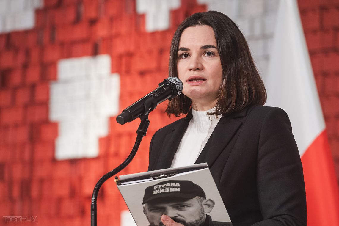 Swiatłana Cichanouskaja w Europejskim Centrum Solidarności w Gdańsku