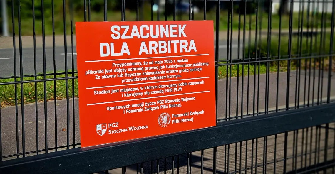 Szacunek dla Arbitra Pomorski ZPN i PGZ Stocznia Wojenna z ważnym apelem do klubów i kibiców