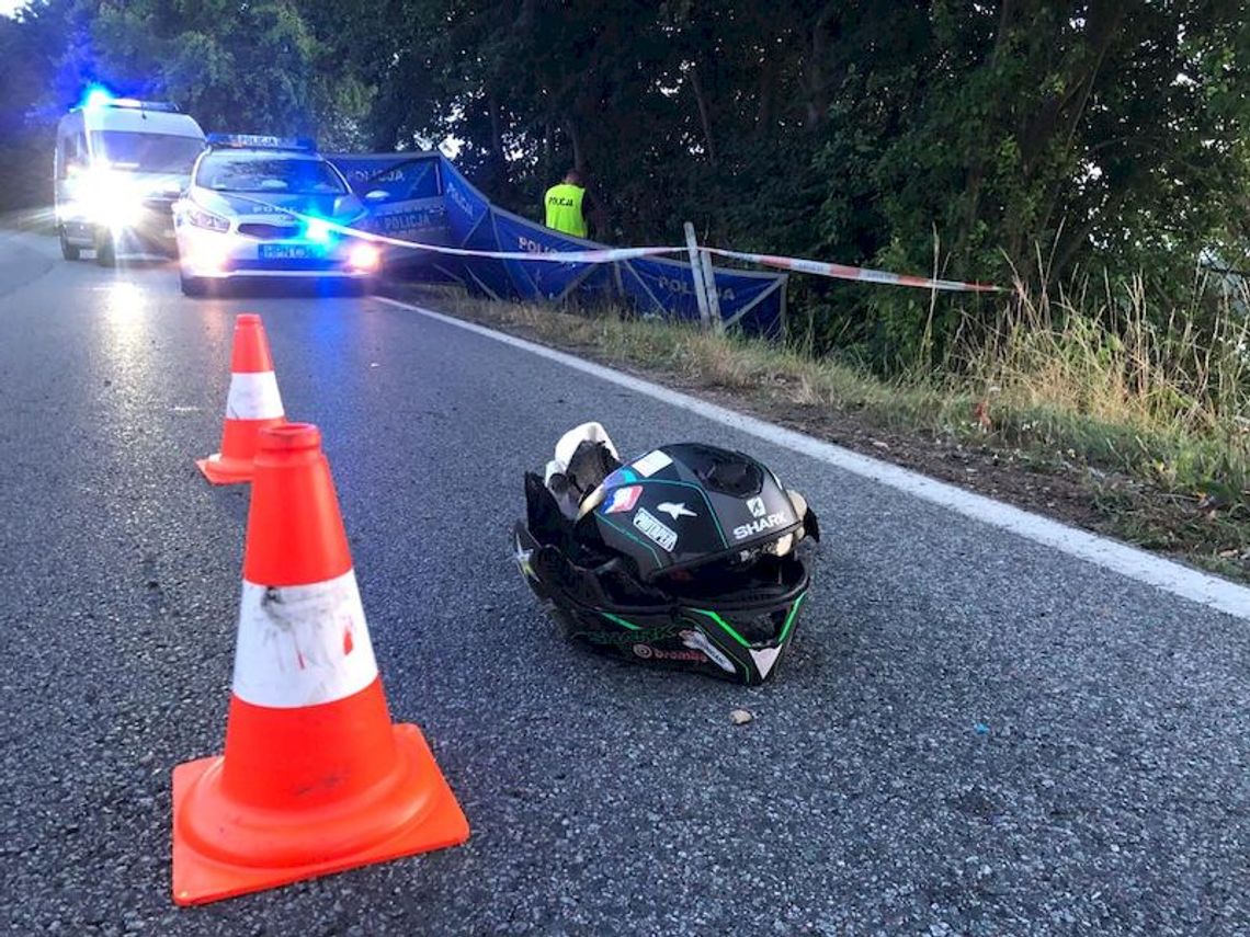 Tragiczny wypadek pod Słupskiem. Nie żyje motocyklista