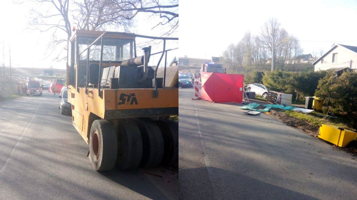 Tragiczny wypadek w Nowej Karczmie. Kierowca walca drogowego z zarzutami