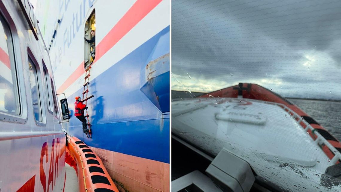 ewakuacja pasażera z promu Stena Ebba