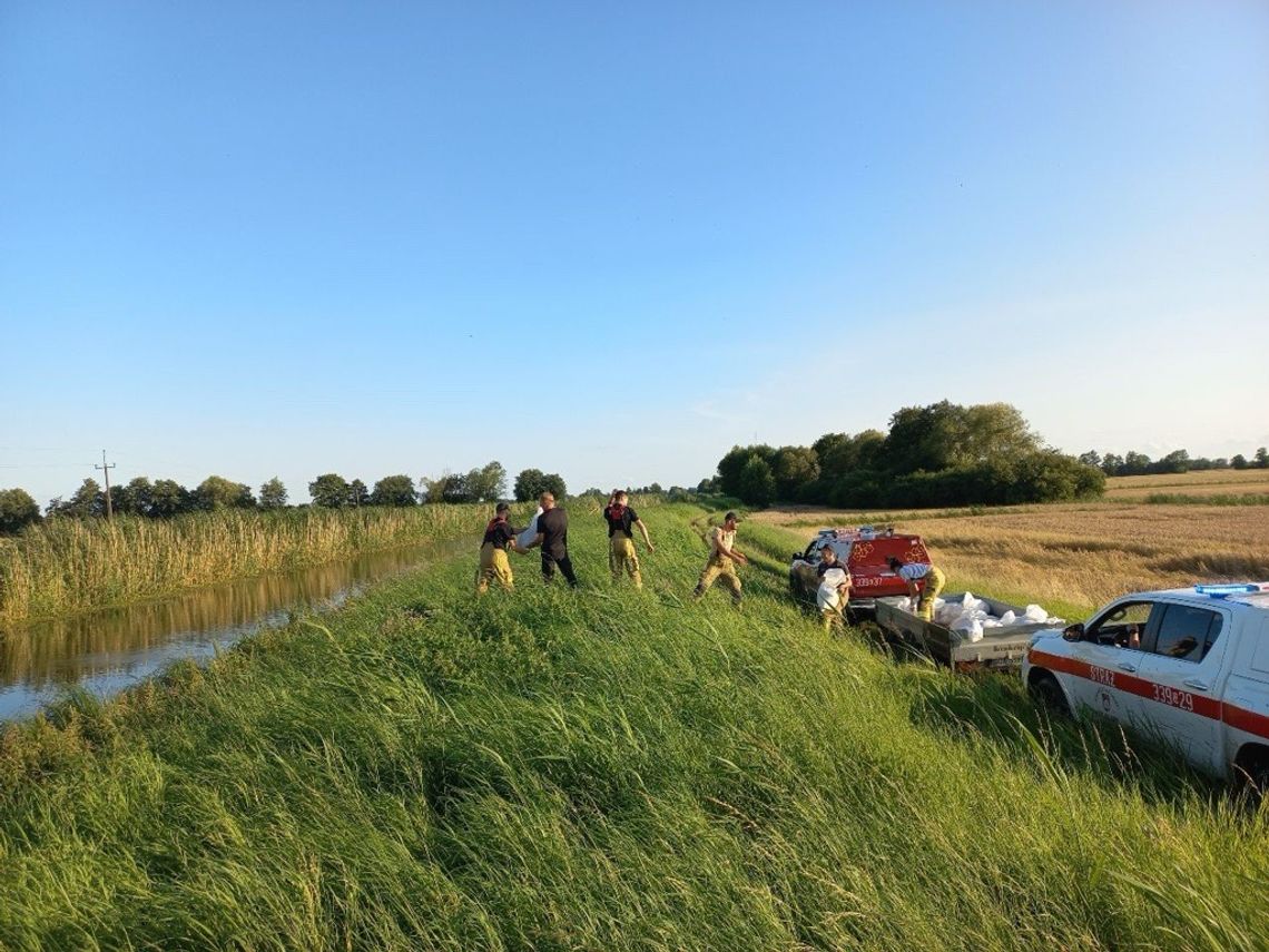 działania strażaków na kanale Śledziowym