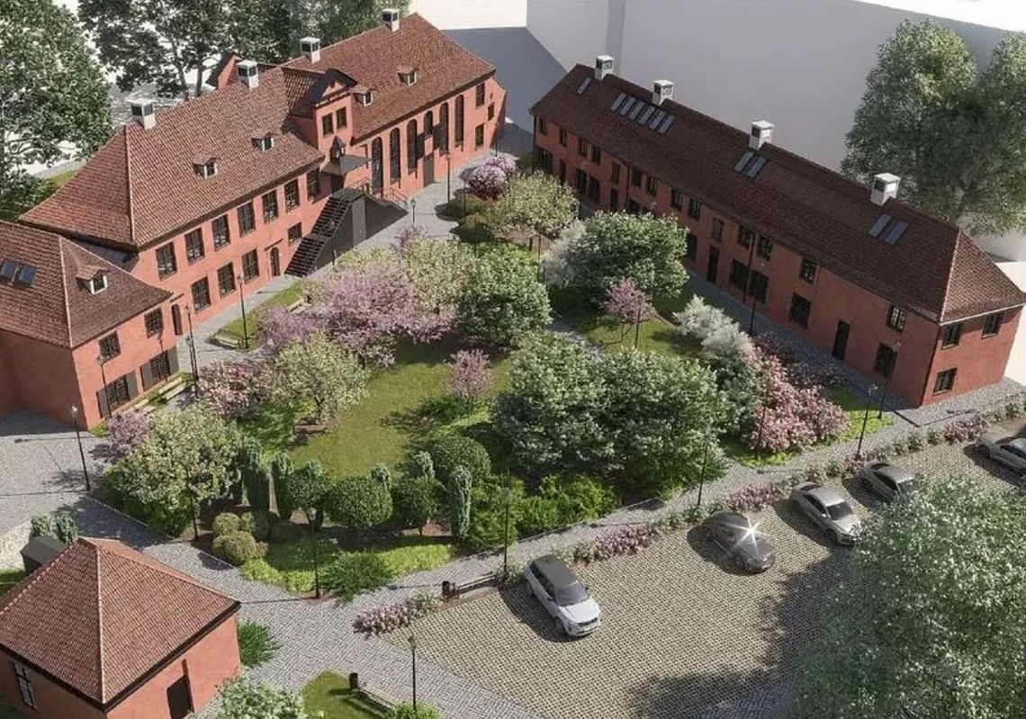 odrestaurowany zespół dawnego sierocińca przy ulicy Sierocej 6-8 w Gdańsku, nowa siedziba Domu Literatury