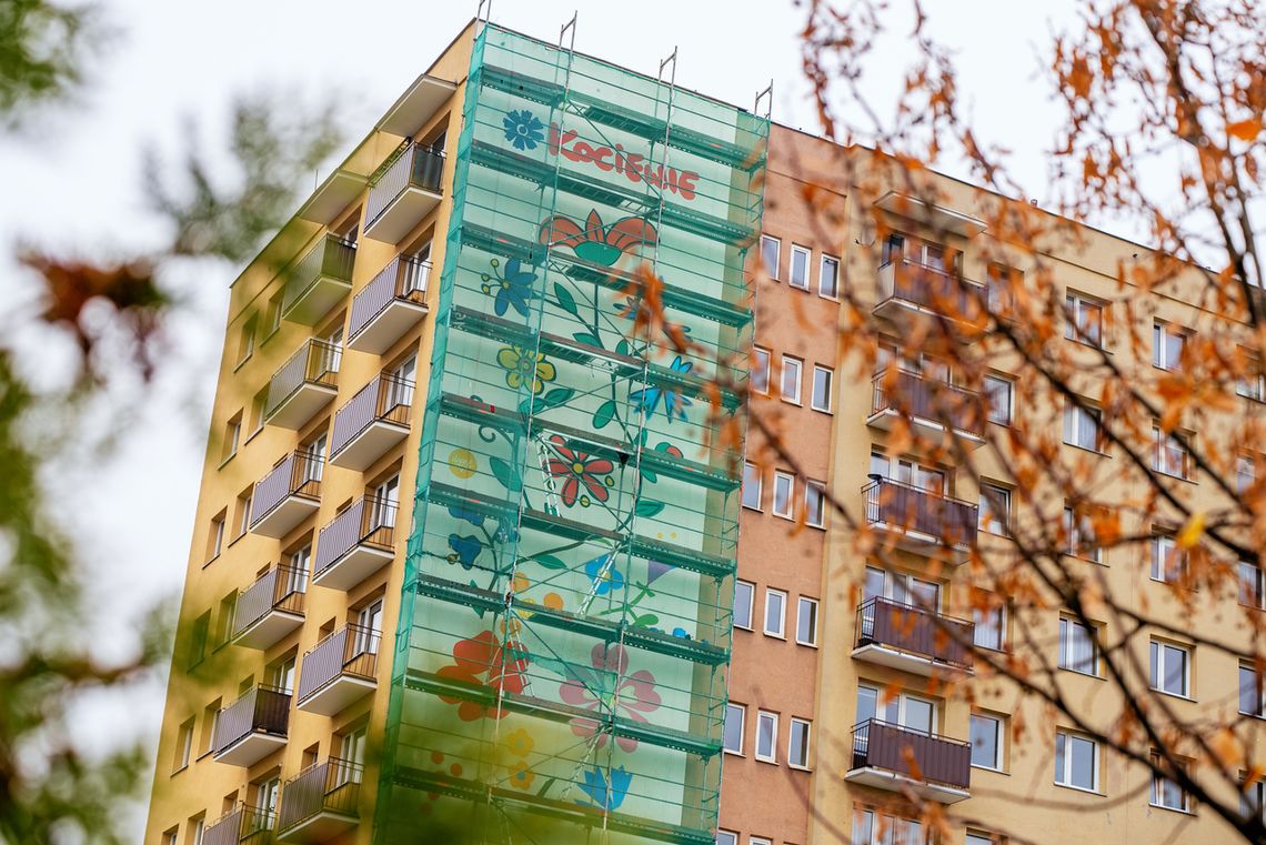 W Tczewie powstaje największy mural inspirowany haftem kociewskim