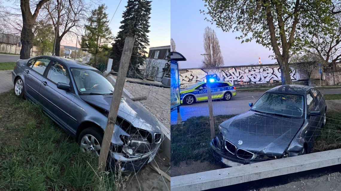 Gdynia: Wjechał do rowu i uderzył w ogrodzenie. Wydmuchał 3 promile alkoholu