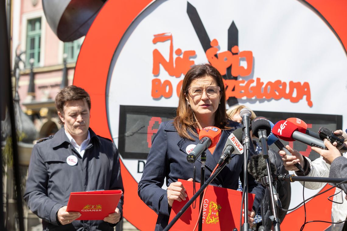 Aleksandra Dulkiewicz, konferencja prasowa dotycząca wyborów prezydenckich 2025 w Gdańsku