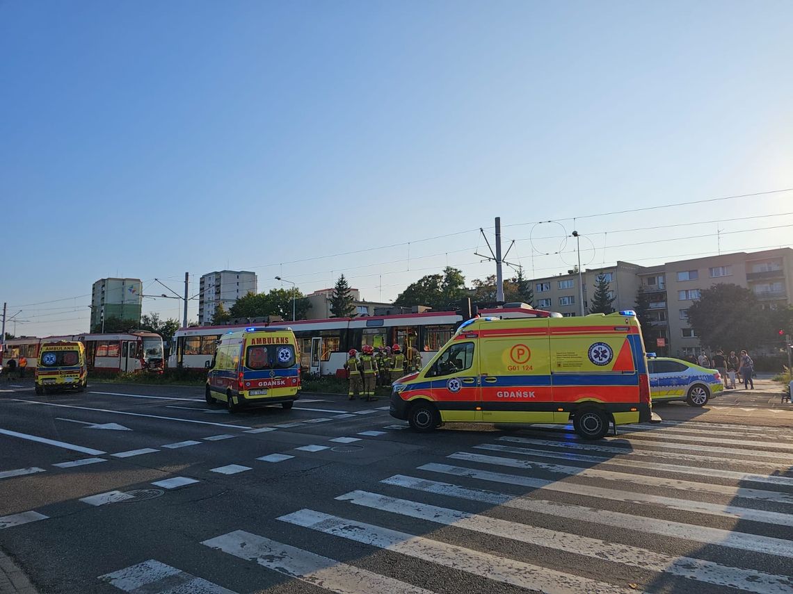 Wypadek dwóch tramwajów w Gdańsku