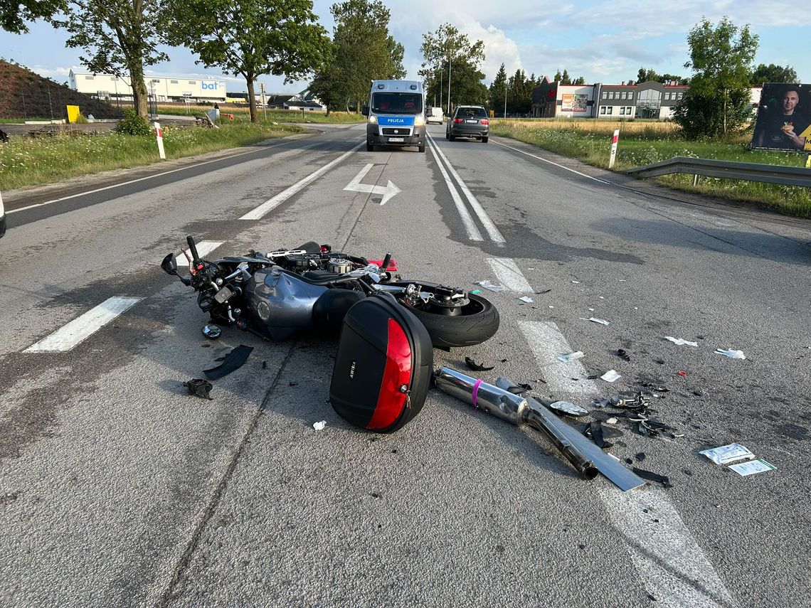 Wypadek motocyklisty w Miszewie! Są wstępne ustalenia wypadek w Miszewie
