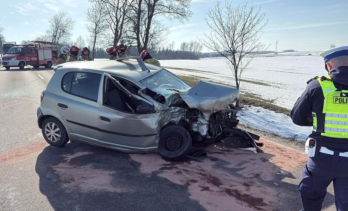 Wypadek pod Kwidzynem! Dwie osoby ranne, droga jest zablokowana wypadek, Gardeja