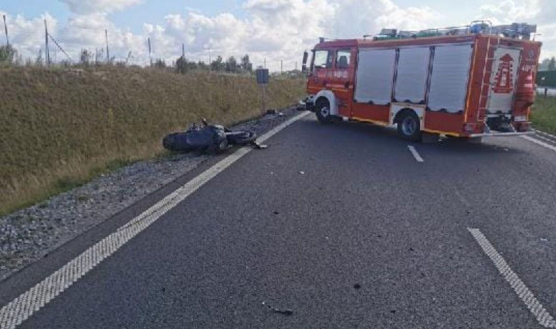 Wypadek w Glinczu. Motocyklista trafił do szpitala Wypadek w Glinczu. Motocyklista trafił do szpitala