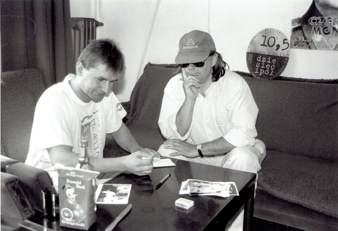 Wojciech Kass (z lewej) i Andrzej Dudziński. Sopot 1995