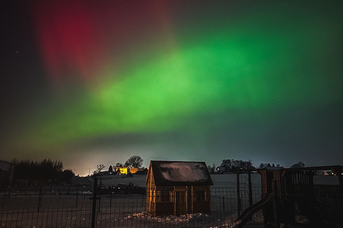 zorza polarna w Pępowie