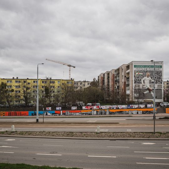 mural przedstawiający budowę osiedla na Morenie, Gdańsk 2024