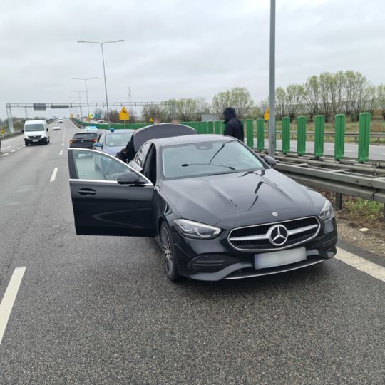 zatrzymanie mercedesa pod Elblągiem