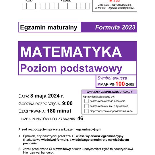 Matura 2024. Matematyka - arkusze egzaminacyjne CKE