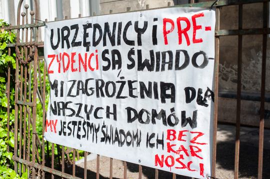 Protest na ul. Bohaterów Getta warszawskiego 14.05.2024