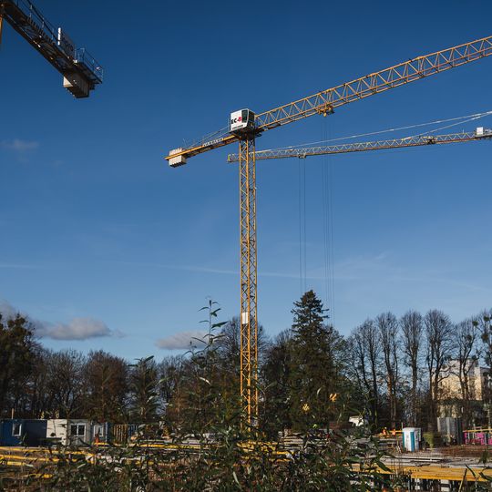 budowa nowego budynku na terenie po dawnym dworze migowskim, Gdańsk 2024