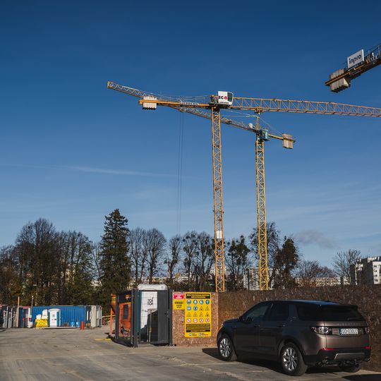 budowa nowego budynku na terenie po dawnym dworze migowskim, Gdańsk 2024