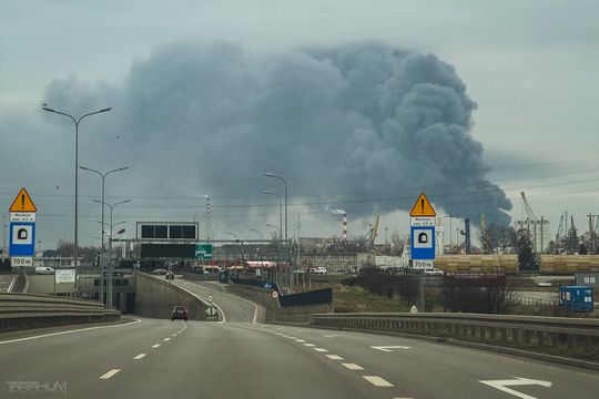 pożar, Zakłady Naprawcze Taboru Kolejowego, Gdańsk 2025