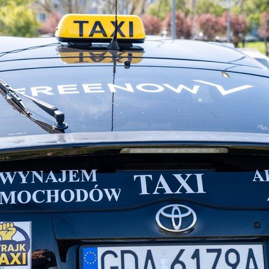 protest kierowców Ubera i Bolta, Gdańsk 2025