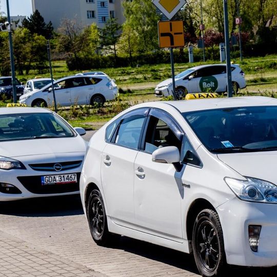 protest kierowców Ubera i Bolta, Gdańsk 2025