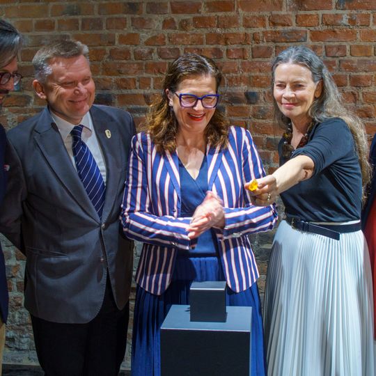 bursztyn z Gdańska leci w kosmos, konferencja prasowa