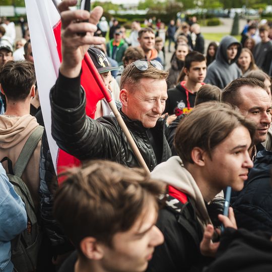 Sławomir Mentzen na spotkaniu z wyborcami w Kartuzach, 2025