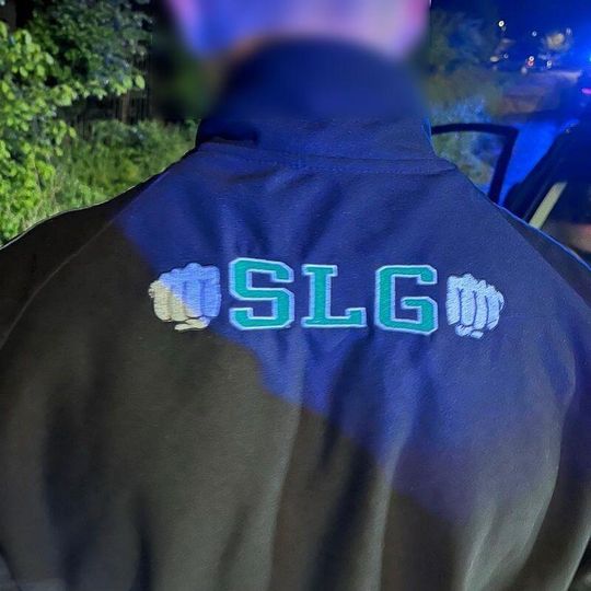 kontrola pseudokibiców, którzy chcieli wykonać nielegalne graffiti w Pelplinie