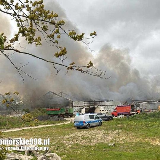 pożar kurnika w Objeździe