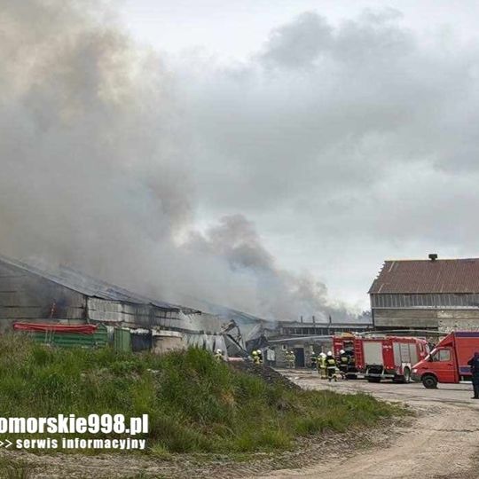 pożar kurnika w Objeździe