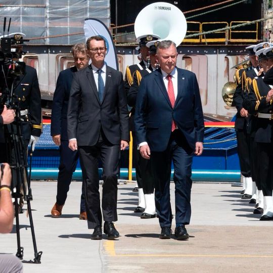 wodowanie i chrzest okrętu rozpoznawczego Jerzy Różycki